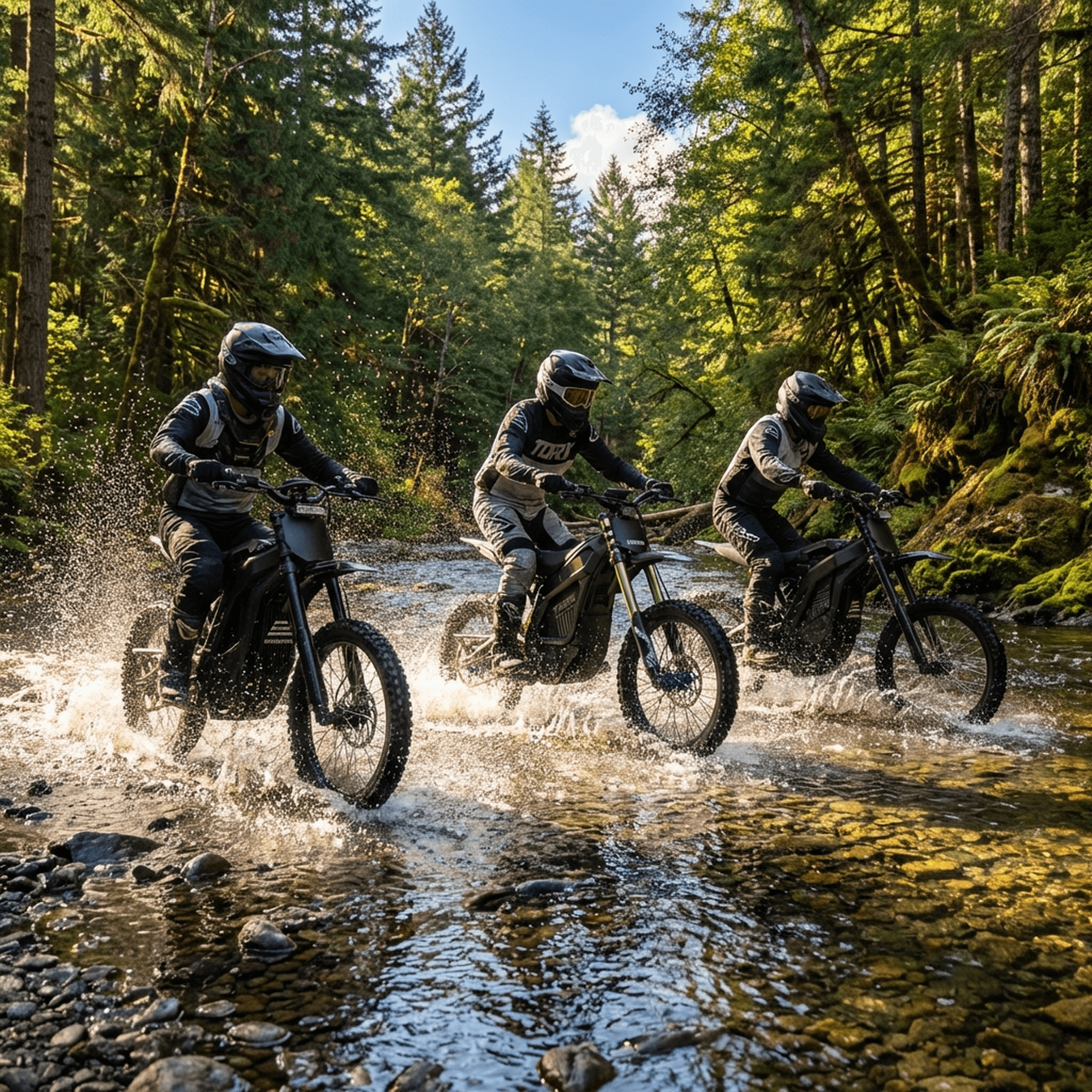Group of riders gathering at trailhead